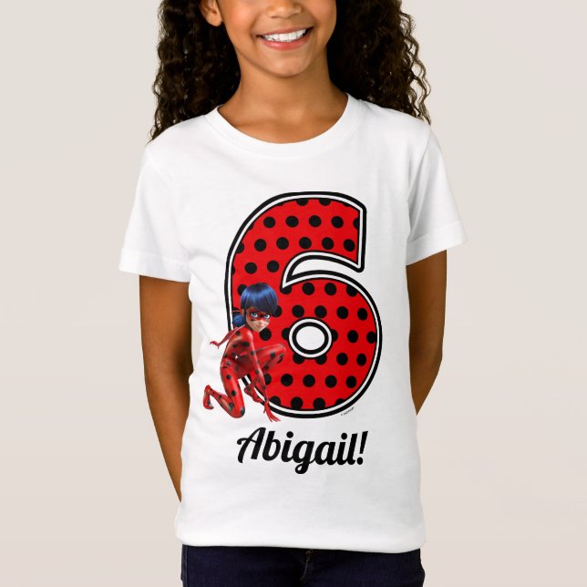 T-Shirt Ladybug Miraculeux et Cat Noir 6e anniversaire (Devant)