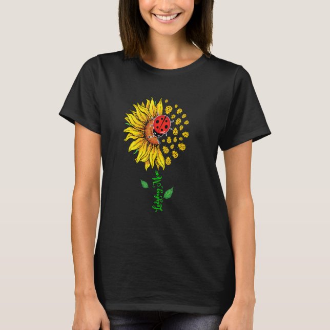 T-shirt Ladybug Mom Cute Sunflower Ladybugs Lover Mother's (Devant)