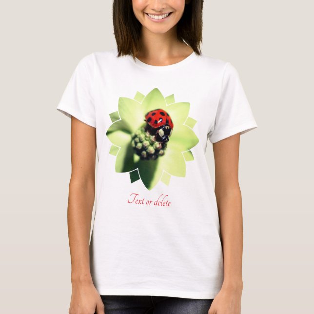 T-shirt Ladybug On Dogwood Flower Nature Personalized (Devant)