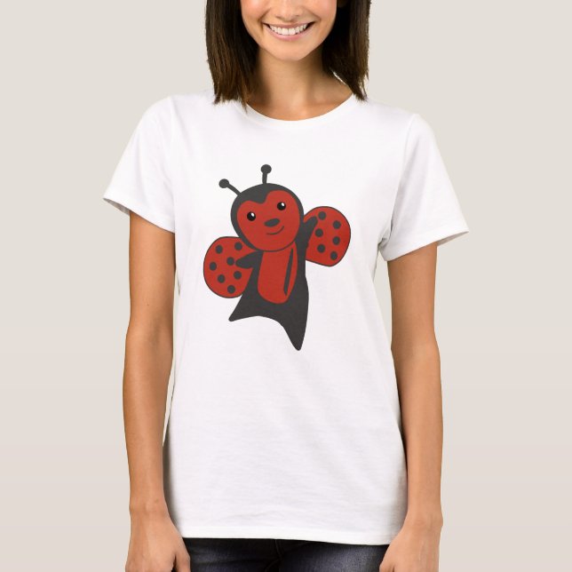 T-shirt Ladybug Red Cute Animaux Pour Enfants (Devant)