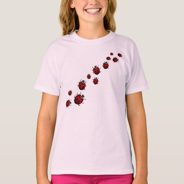 T-shirt Ladybug Shirt Girl's Baseball Jersey Ladybug (Devant)