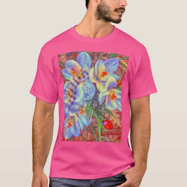 T-shirt Ladybugs Et Fleurs (Devant)