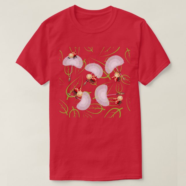 T-shirt Ladybugs Vol parmi les Feuilles (Design devant)