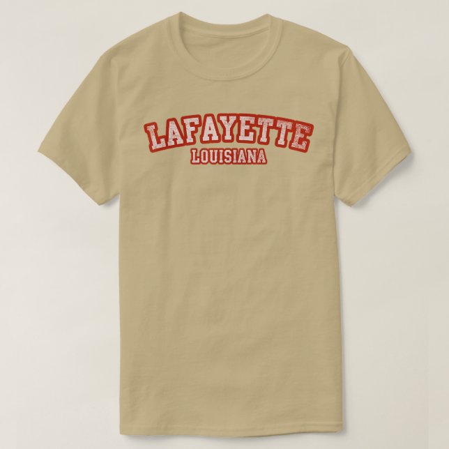 T-shirt Lafayette Louisiana Athletic Text Sport Style  (Design devant)