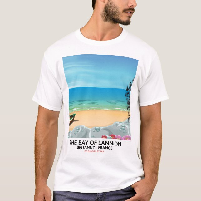 T-shirt L'affiche de voyage de la Baie de Lannion France (Devant)
