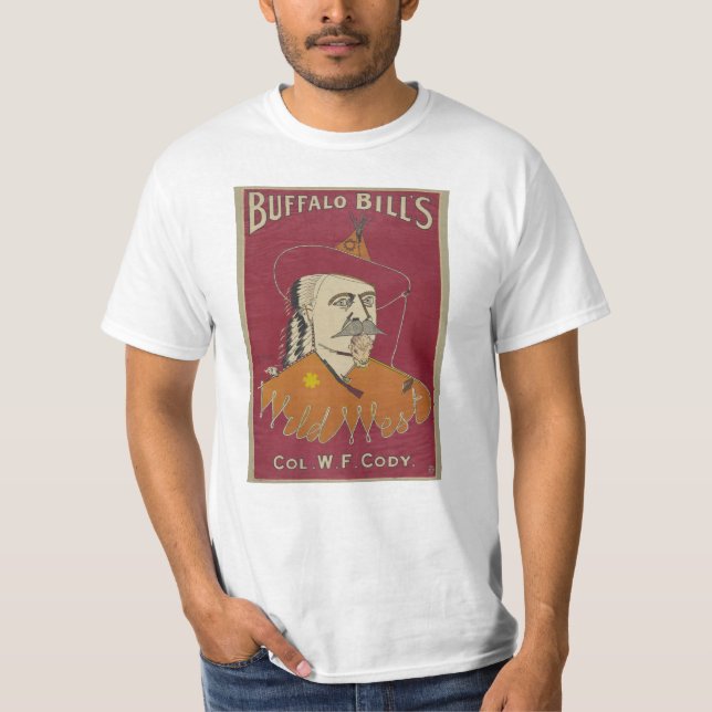 T-shirt L'affiche occidentale sauvage 1890 de Buffalo Bill (Devant)