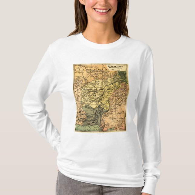 T-shirt L'Afghanistan et la carte environnante de pays (Devant)