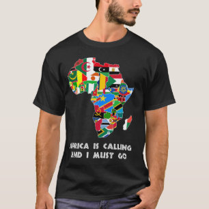T-shirt L'Afrique appelle la carte du continent et les dra