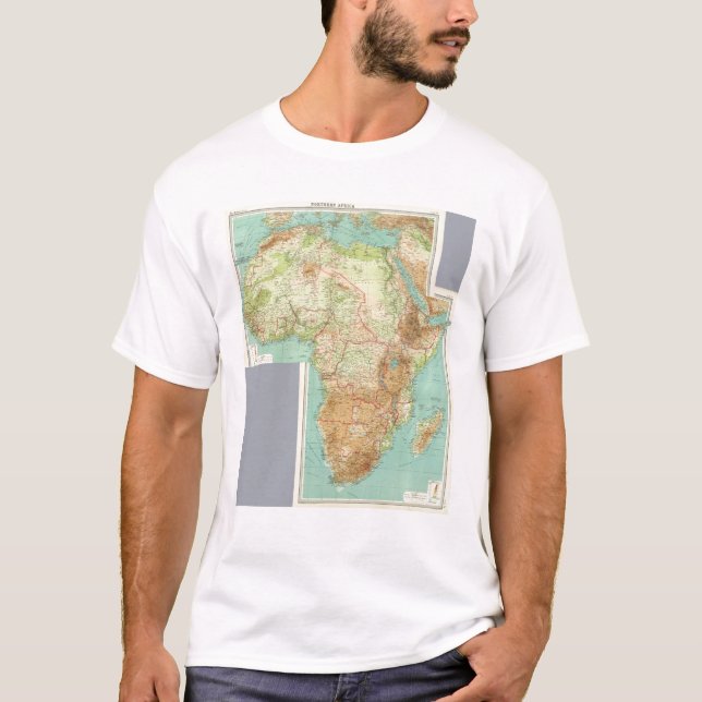 T-shirt L'Afrique composée avec des itinéraires (Devant)