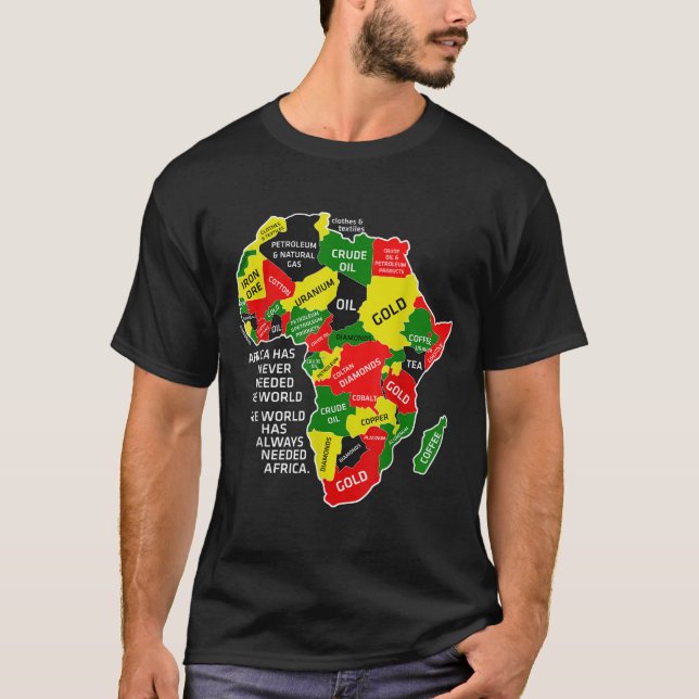 T-shirt L'Afrique n'a jamais eu besoin du monde Afro Melan (Devant)