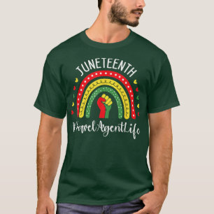 T-shirt L'agent de voyage JunetDix fêter la liberté noire