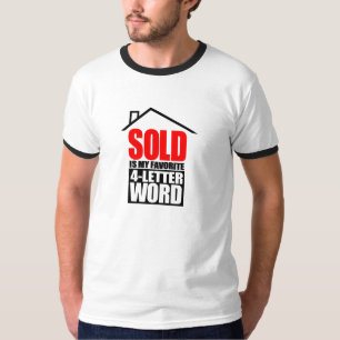 T-shirt L'agent immobilier drôle VENDU est mon mot préféré