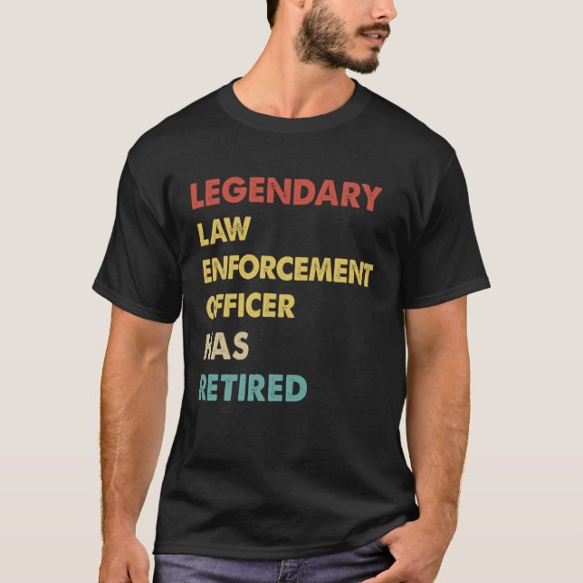 T-shirt L'Agent Légendaire De L'Application De La Loi Rétr (Devant)