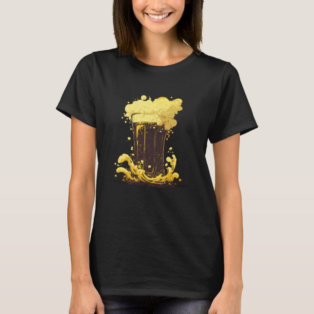 T-shirt Lager Boire Frothy Beer Lovers Pint Glas (Devant)