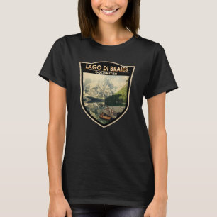 T-shirt Lago di Braies Italie Travel Art Vintage