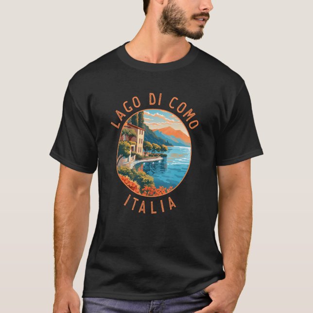 T-shirt Lago di Como Italia Cercle Vintage (Devant)