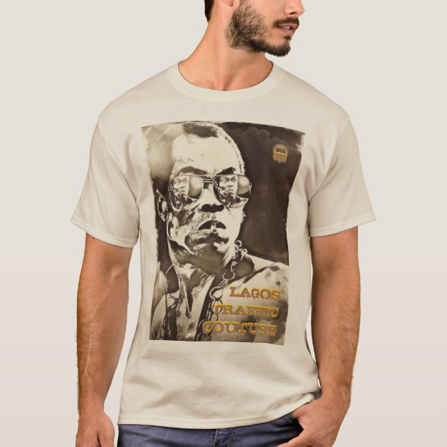 T-SHIRT LAGOS TRAFIC SIGNATURE DE LA COUTURE FELA LUNETTES (Devant)
