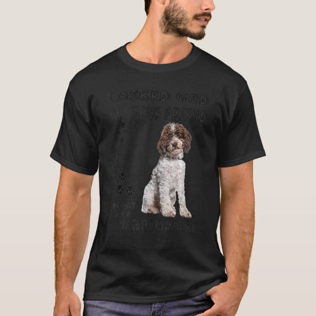 T-shirt Lagotto Romagnolo Dit Maman Papa Imprimer, Italien (Devant)