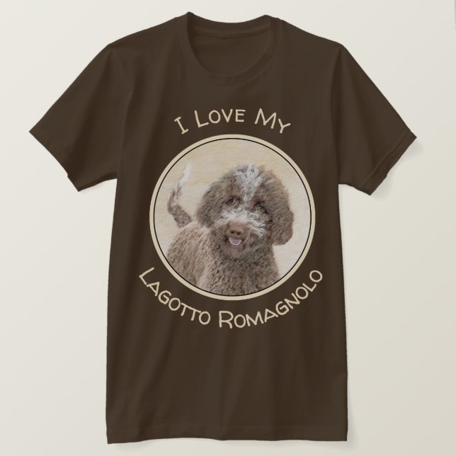 T-shirt Lagotto Romagnolo Peinture - Cute Original Chien A (Design devant)