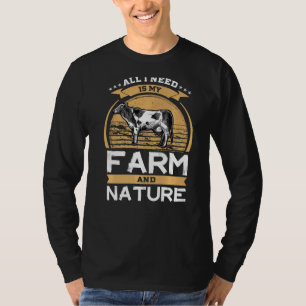 T-shirt L'Agriculteur De Vaches Tout Ce Dont J'Ai Besoin, 
