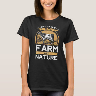 T-shirt L'Agriculteur De Vaches Tout Ce Dont J'Ai Besoin,