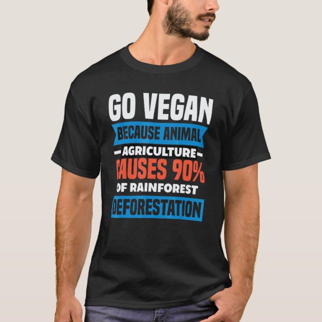 T-shirt L'agriculture cause 90% de la déforestation Faits  (Devant)