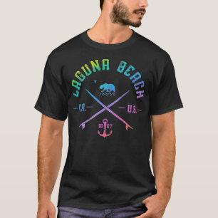 T-shirt Laguna Beach California Rainbow Surfing Beach Arts
