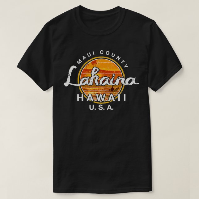 T-shirt Lahaina Hawaii Maui Surf (Design devant)