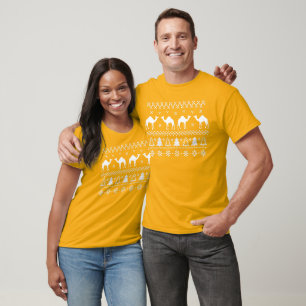 T-shirt laid de chandail de Noël de chameau de