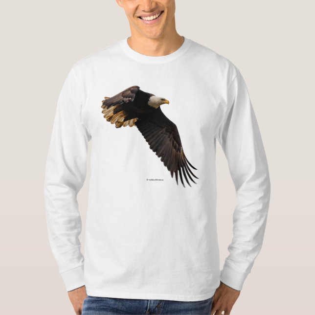 T-shirt L'Aigle Bald époustouflant prend le ciel (Devant)