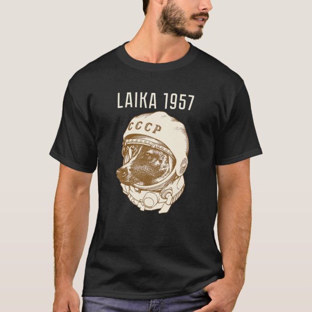 T-shirt Laika Chien Spoutnik Space Travel URSS (Devant)