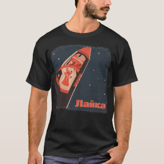 T-shirt Laika Space Dog Sur Le Navire Spoutnik Soviétique