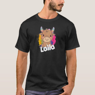 T-shirt LAILA Belle fille nom avec adorable petite vache