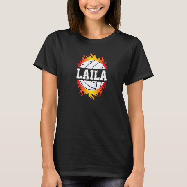 T-shirt Laila Nom Volleyball Joueur Girls Ball Et Net Sp (Devant)