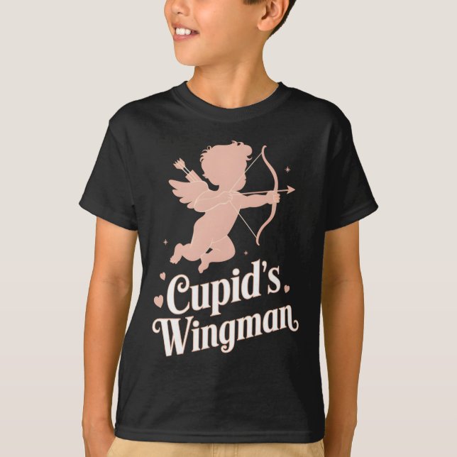 T-shirt L'ailier de Cupidon, conception d'ange drôle pour  (Devant)