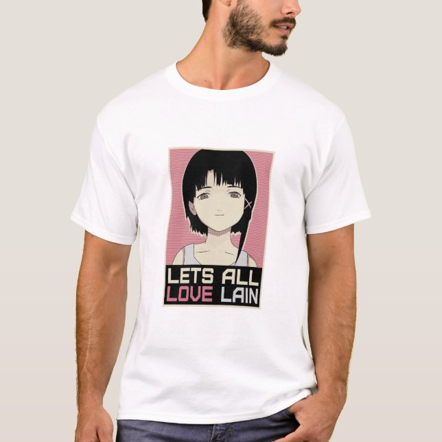 T-SHIRT LAIN IWAKURA - LETS ALL LOVE LAIN (Devant)