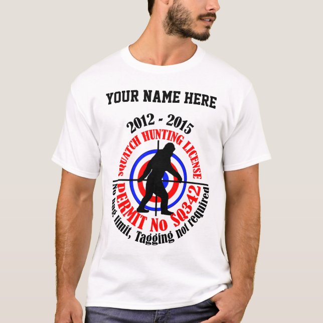 T-shirt laiss de chasse de squatch (Devant)