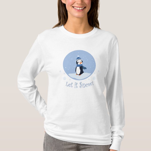 T-shirt Laisse-Le Neiger ! (Pingouin) (Devant)