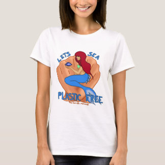 T-shirt Laisse le plastique de mer libre ! Sirène bleue