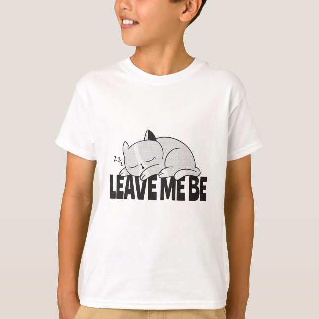 T-shirt Laisse-moi être Lazy, chat endormi (Devant)