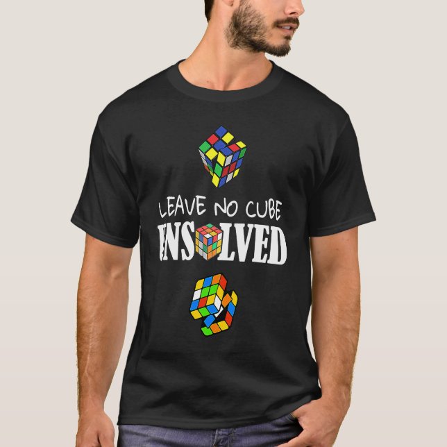 T-shirt Laisser Aucun Cube Non Résolu Vitesse Cubing Math (Devant)
