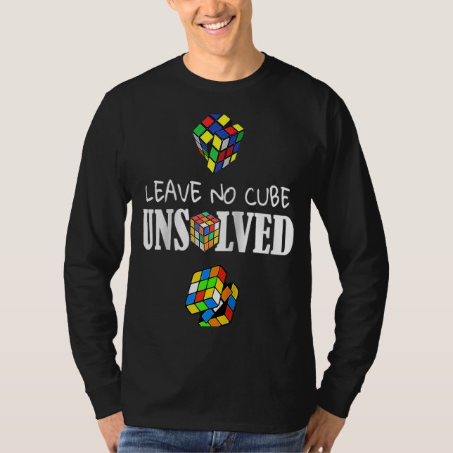 T-shirt Laisser aucun cube non résolu Vitesse Cubing Math  (Devant)