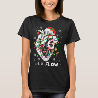 T-shirt Laisser couler l'anatomie de Noël Santa Heart Part