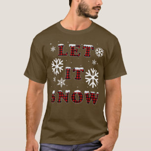 T-shirt Laisser Enneiger Buffalo Plaid Red Snowflake Merry