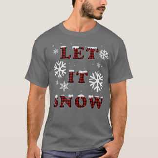 T-shirt Laisser Enneiger Buffalo Plaid Red Snowflake Merry