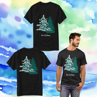 T-shirt Laisser la neige aquarelle hiver Noël Bois