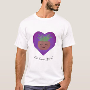 T-shirt Laisser l'amour grandir Plante pointé