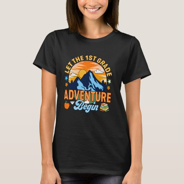 T-shirt Laisser L'Aventure De 1ère Année Commencer Premier (Devant)