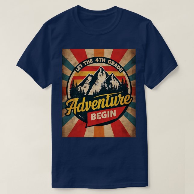 T-shirt Laisser l'aventure de 4e année recommencer à l'éco (Design devant)