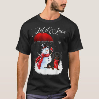 T-shirt Laisser Neige Noël Chemise mignonne Dachshund Et S